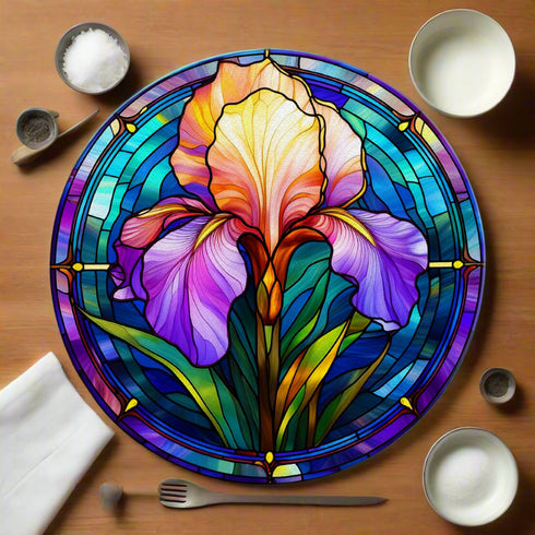 Iris Circular Glass Suncatcher Worktop Saver
